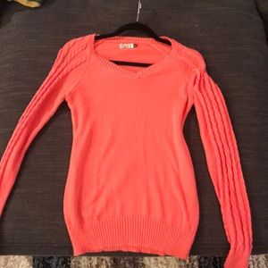 V-neck Coral Sweater